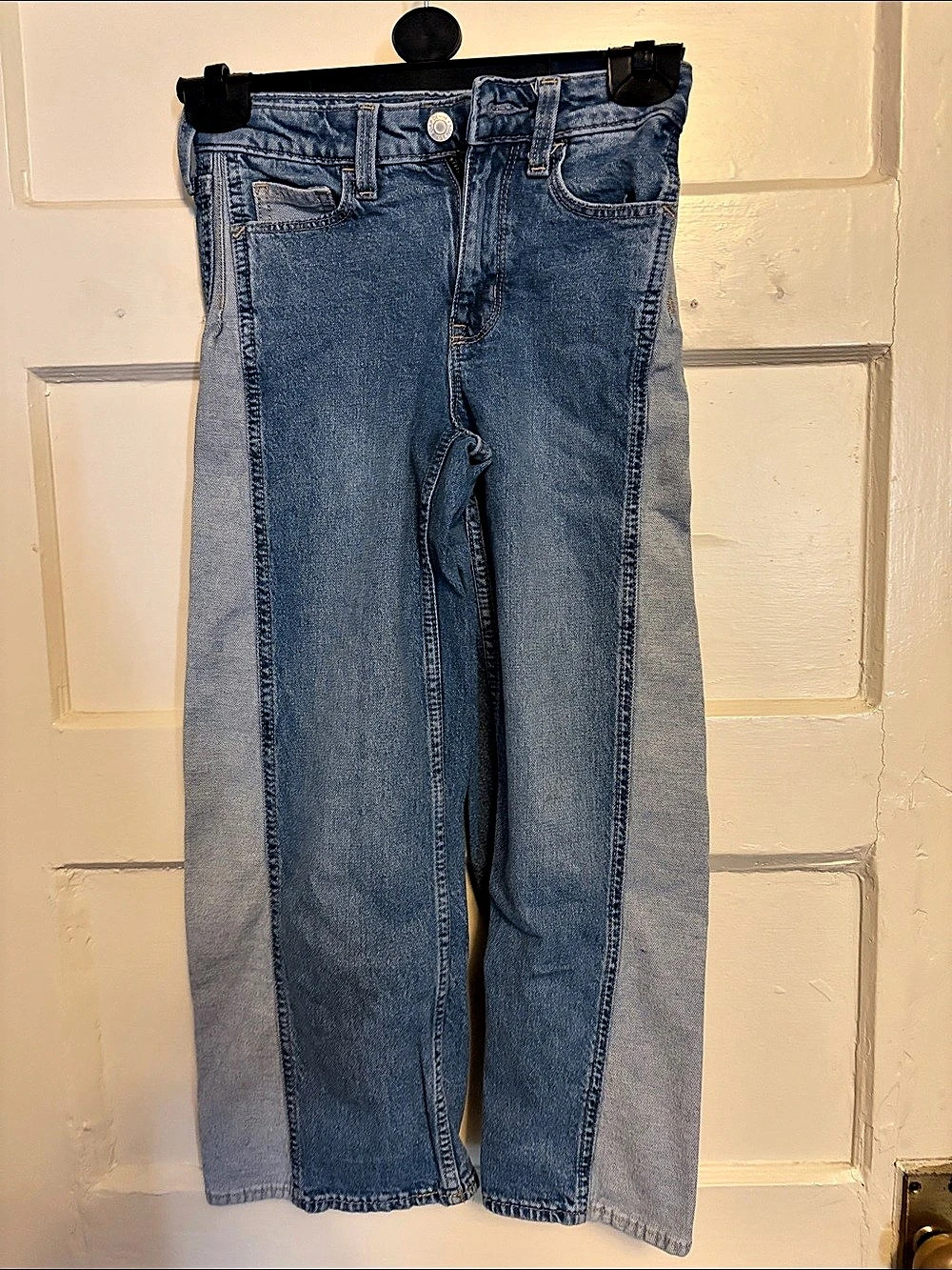 Gap Kids Wide Leg Denim Jeans with Contrast Side Panels Kids Jeans with Contrast